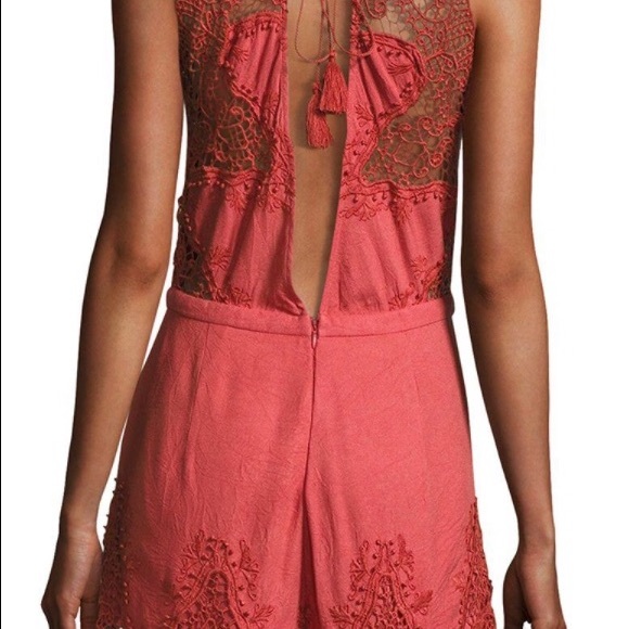 Saks Fifth Avenue Women's Red Vierna Halter Romper - Picture 4 of 8